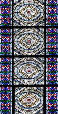 Vitray pencereler kilisede Saint Germain des Pres, Paris, Fransa 