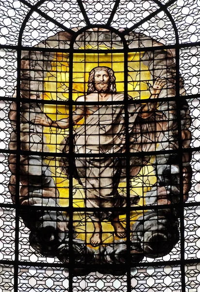 Ressurreição Cristo Vitral Igreja São Sulpício Paris França — Fotografia de Stock