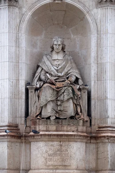 Fénelon Francois Lanno Fontána Duchovní Řečníci Místo Saint Sulpice Paříž — Stock fotografie