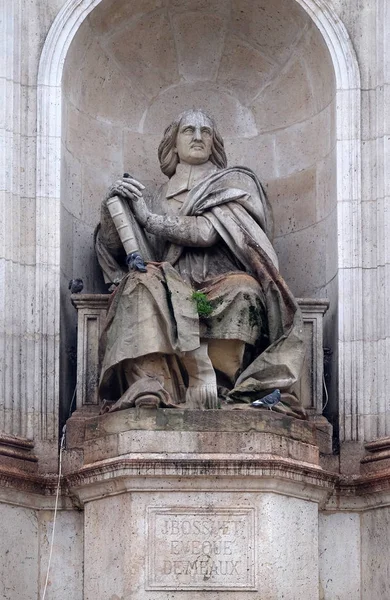 Боссюэ Жан Жака Фашера Fountain Sacred Orators Place Saint Sulpice — стоковое фото