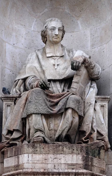 Statue Massillon Jacques Fauginet Fountain Sacred Orators Place Saint Sulpice — Stock Photo, Image