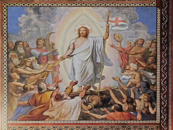 Opstanding Van Christus Fresco Saint Germain Des Pres Church Paris — Stockfoto