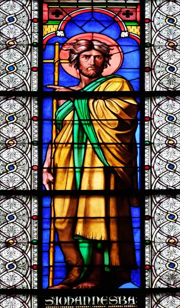 Saint John Baptist Stained Glass Windows Saint Germain Des Pres — Stock Photo, Image