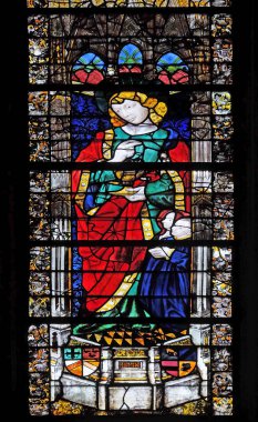 Saint John Evangelist, lekeli cam pencere Saint Severin, Paris, Fransa'da kilise 