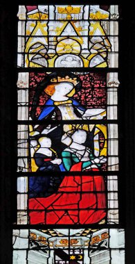Saint Catherine İskenderiye, vitray pencere Saint Severin Kilisesi Paris, Fransa 