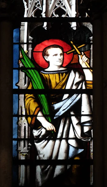 Saint Martyr Stained Glass Window Saint Severin Church Paris France — Stock Photo, Image