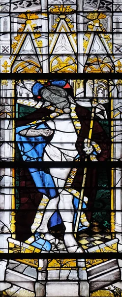 Zmrtvýchvstalého Krista Obarví Skleněná Okna Kostele Saint Severin Paříž Francie — Stock fotografie