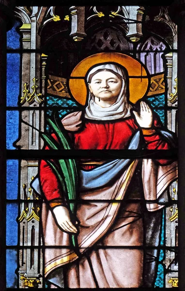 Saint Martyr Stained Glass Window Saint Severin Church Paris France — Stock Photo, Image