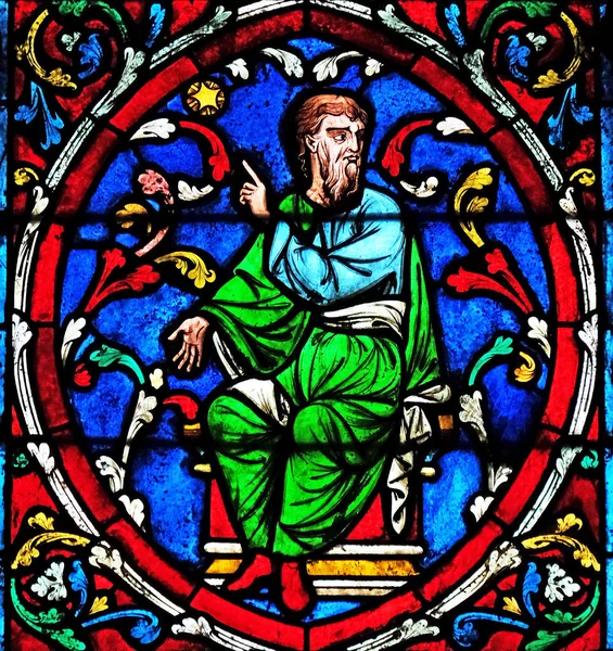 Colorido Vitral Catedral Notre Dame Patrimônio Mundial Unesco Paris França — Fotografia de Stock