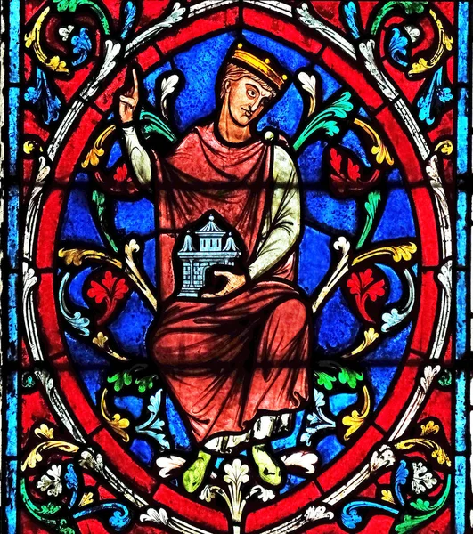 Colorful Stained Glass Window Notre Dame Cathedral Unesco World Heritage — Stock Photo, Image