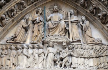 İsa Majesteleri, Portal son hüküm, Notre Dame Katedrali, Paris, UNESCO Dünya Miras Listesi Paris, Fransa 