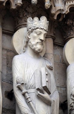 King Solomon, Portal St. Anne, Notre Dame Katedrali Notre Dame, Paris, UNESCO Dünya Miras Listesi Paris, Fransa