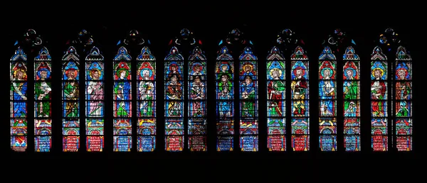 Prophets Stained Glass Window Notre Dame Cathedral Unesco World Heritage — Stock Photo, Image