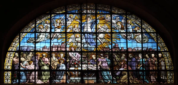 Asunción Virgen Edouard Amedee Didron Vidriera Santo Tomás Aquino París —  Fotos de Stock
