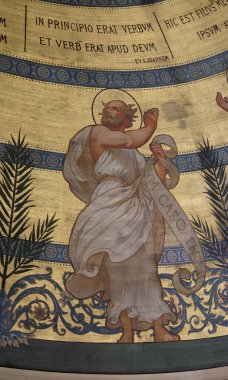 Saint John, Charles Joseph Lameire, Paris, Fransa, St Francis Xavier'ın Kilisesi tarafından boyalı kubbe