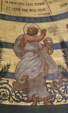 Saint John, Charles Joseph Lameire, Paris, Fransa, St Francis Xavier'ın Kilisesi tarafından boyalı kubbe