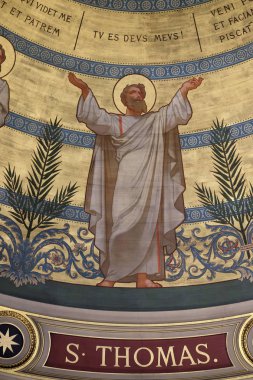 Aziz Thomas, Charles Joseph Lameire, Paris, Fransa, St Francis Xavier'ın Kilisesi tarafından boyalı kubbe 