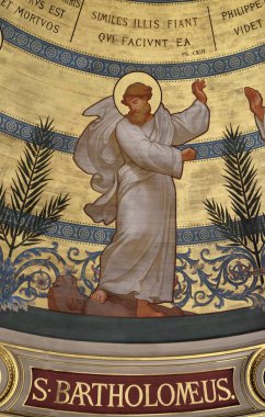 Aziz Bartholomew, Charles Joseph Lameire, Paris, Fransa, St Francis Xavier'ın Kilisesi tarafından boyalı kubbe 