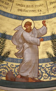 Aziz Bartholomew, Charles Joseph Lameire, Paris, Fransa, St Francis Xavier'ın Kilisesi tarafından boyalı kubbe 