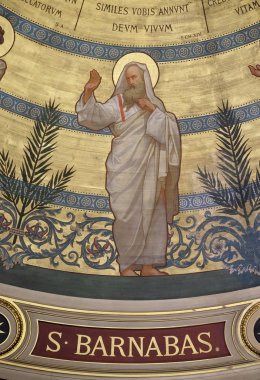 Saint Barnabas, the dome painted by Charles Joseph Lameire, St Francis Xavier's Church in Paris, France  clipart