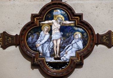 12 istasyonları haç, İsa Çarmıhta, Paris, Fransa, St Francis Xavier'ın kilisede ölür 