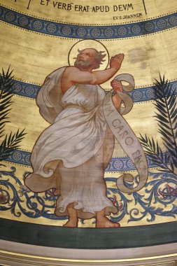 Saint John, Charles Joseph Lameire, Paris, Fransa, St Francis Xavier'ın Kilisesi tarafından boyalı kubbe