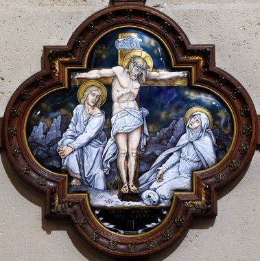 12 istasyonları haç, İsa Çarmıhta, Paris, Fransa, St Francis Xavier'ın kilisede ölür 