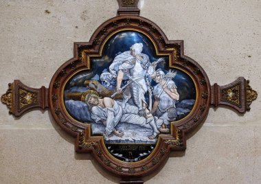 9 istasyonları haç, İsa düşüyor üçüncü kez, St Francis Xavier'ın Kilisesi Paris, Fransa 