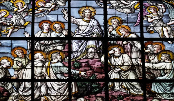 Jezusa Chwale Apostołów Edouard Amedee Didron Witraż Święty Tomasz Akwinu — Zdjęcie stockowe