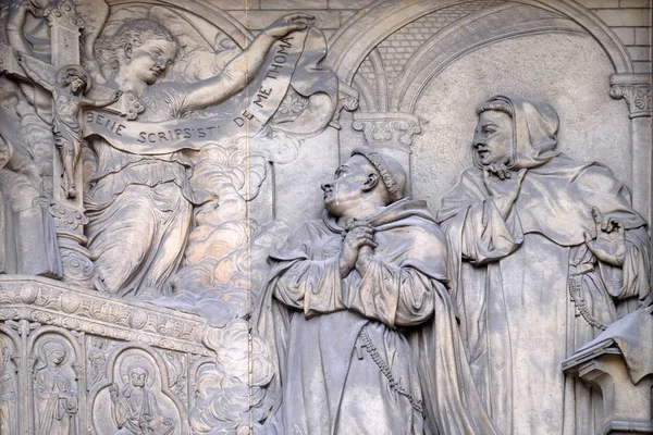 Relief Portal Saint Thomas Aquinas Paris France — Stock Photo, Image