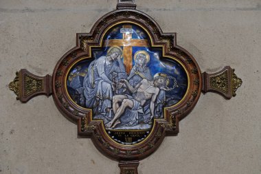 13 istasyonları haç, İsa nın vücut çapraz, Paris, Fransa, St Francis Xavier'ın kilisede kaldırılır 