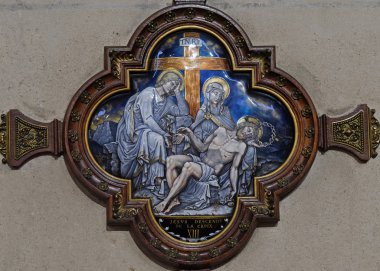 13 istasyonları haç, İsa nın vücut çapraz, Paris, Fransa, St Francis Xavier'ın kilisede kaldırılır 