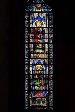 Melekler, vitray pencere Basilica of Saint Clotilde Paris, Fransa