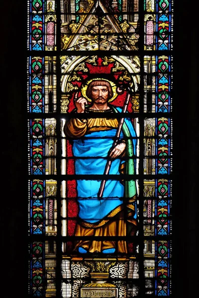 São Dionísio Vitral Basílica Santa Clotilde Paris França — Fotografia de Stock