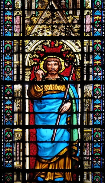 Saint Dionysius Vitrážové Okno Bazilice Saint Clotilde Paříž Francie — Stock fotografie