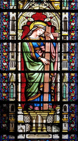 Saint Helena Vitray Pencere Basilica Saint Clotilde Paris Fransa — Stok fotoğraf