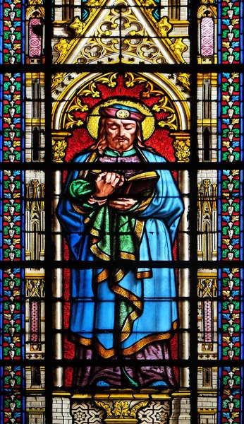 Saint Prosper Blyinfattade Fönster Basilica Saint Clotilde Paris Frankrike — Stockfoto