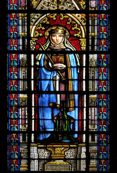 Saint Radegund Vetrata Nella Basilica Saint Clotilde Parigi Francia — Foto Stock