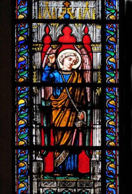 Angel, vitray pencere Basilica of Saint Clotilde Paris, Fransa 