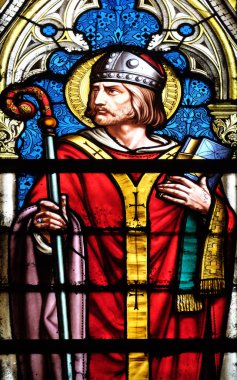 Saint Hilarius, vitray pencere Basilica of Saint Clotilde Paris, Fransa 