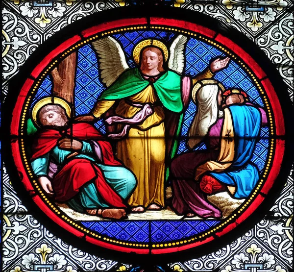 Saint Joseph Tweede Droom Glasraam Basiliek Van Saint Clothilde Parijs — Stockfoto