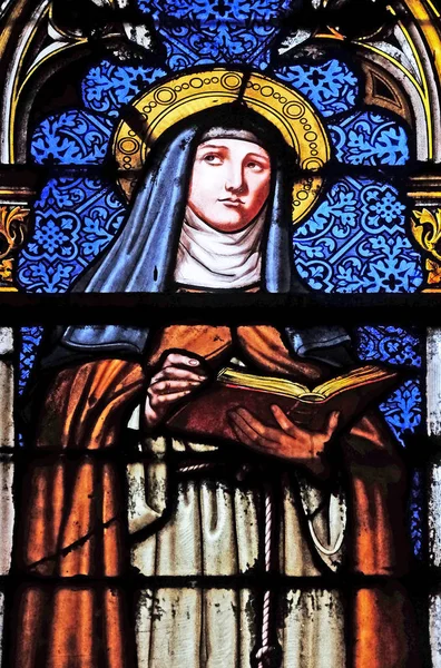 Heiliger Monegundis Fenstermalerei Der Basilika Des Heiligen Clotilde Paris Franz — Stockfoto