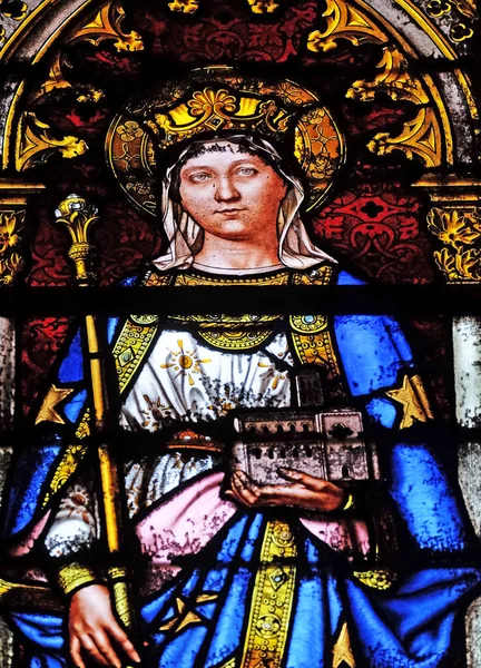Αγίου Matilda Λεκιασμένο Παράθυρο Γυαλιού Βασιλική Του Saint Clotilde Στο — Φωτογραφία Αρχείου