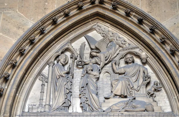 Bas Relief Portalen Den Basilica Saint Clotilde Paris Frankrike — Stockfoto