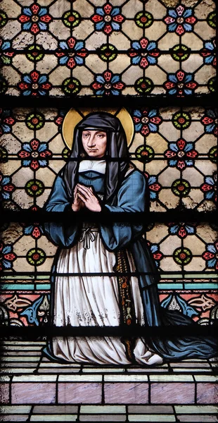 Saint Louise Marillac Witraże Kościele Saint Laurent Paryż Francja — Zdjęcie stockowe