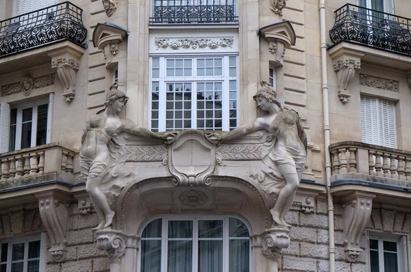 Деталь Фасад Будівлі Стилі Модерн Парижі — стокове фото