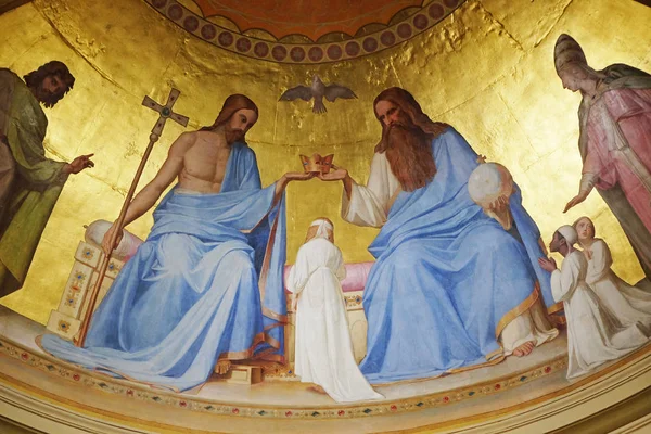 Den Heliga Treenigheten Kröner Jungfru Maria Notre Dame Lorette Paris — Stockfoto