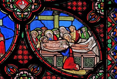 Tanrı aşkına, Paris, Fransa Saint Germain-l'Auxerrois kiliseden vitray pencere defin 
