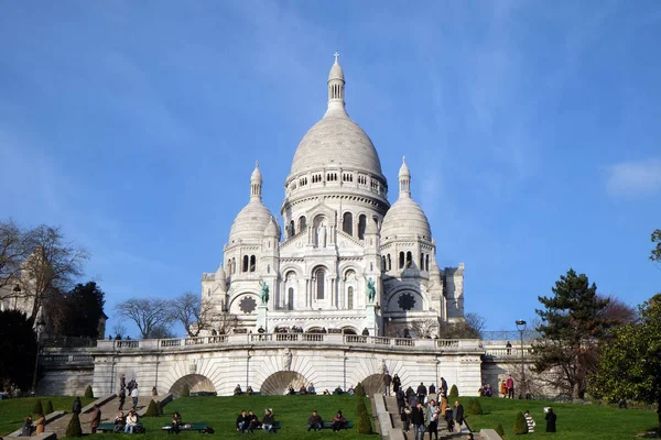 Basílica Sagrado Coeur Dedicada Sagrado Coração Jesus Paris Dia Janeiro — Fotografia de Stock