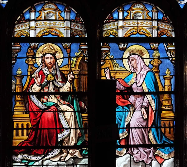 Stained Glass Window Saint Eustache Church Paris France — Stock Photo, Image
